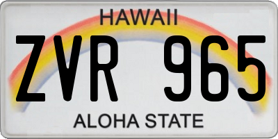 HI license plate ZVR965