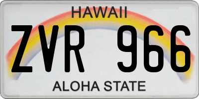 HI license plate ZVR966