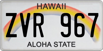 HI license plate ZVR967