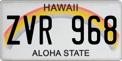 HI license plate ZVR968