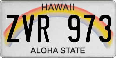 HI license plate ZVR973