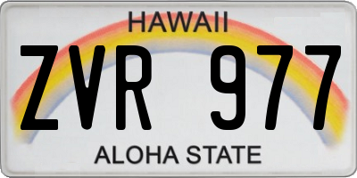 HI license plate ZVR977