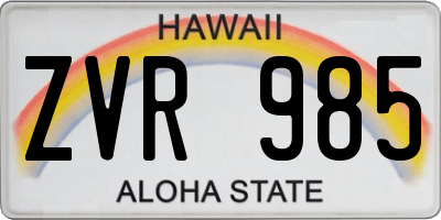 HI license plate ZVR985