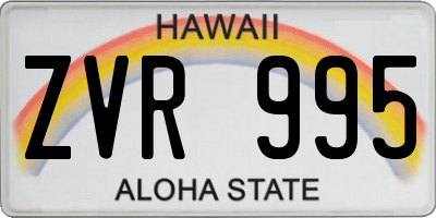 HI license plate ZVR995