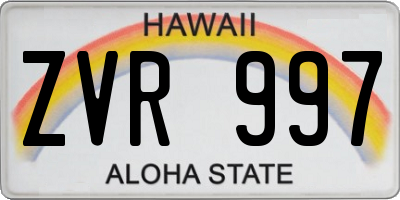HI license plate ZVR997