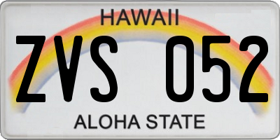 HI license plate ZVS052