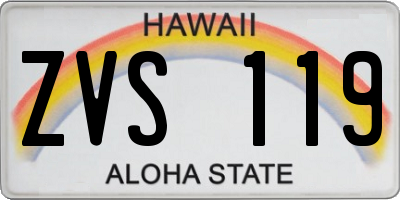 HI license plate ZVS119