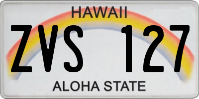 HI license plate ZVS127