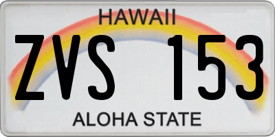 HI license plate ZVS153
