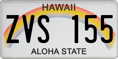HI license plate ZVS155