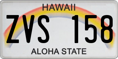 HI license plate ZVS158