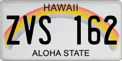 HI license plate ZVS162