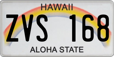 HI license plate ZVS168