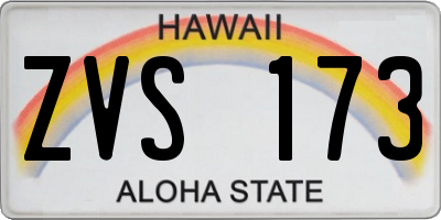 HI license plate ZVS173