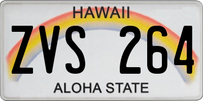 HI license plate ZVS264