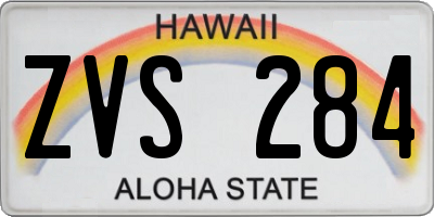 HI license plate ZVS284