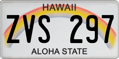 HI license plate ZVS297