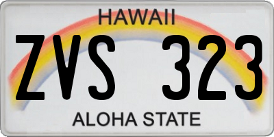 HI license plate ZVS323