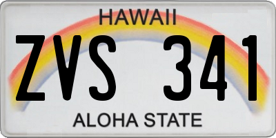 HI license plate ZVS341