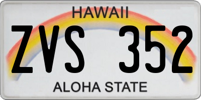 HI license plate ZVS352