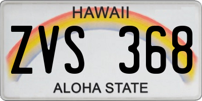 HI license plate ZVS368