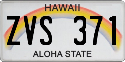 HI license plate ZVS371