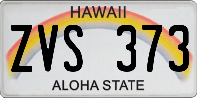 HI license plate ZVS373