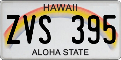 HI license plate ZVS395