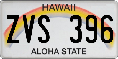 HI license plate ZVS396