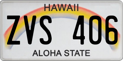 HI license plate ZVS406