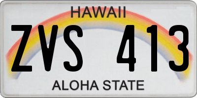HI license plate ZVS413