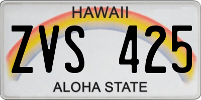 HI license plate ZVS425