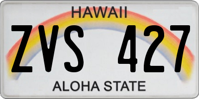 HI license plate ZVS427