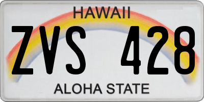 HI license plate ZVS428