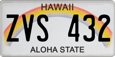 HI license plate ZVS432