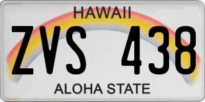 HI license plate ZVS438