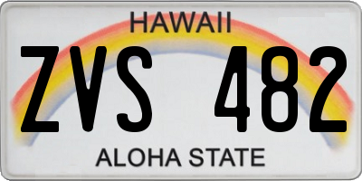 HI license plate ZVS482