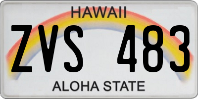 HI license plate ZVS483