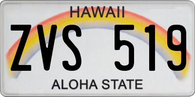 HI license plate ZVS519