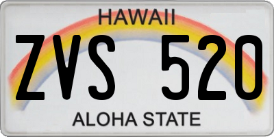 HI license plate ZVS520