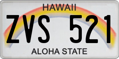 HI license plate ZVS521