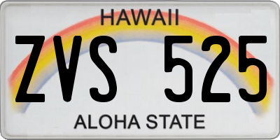 HI license plate ZVS525