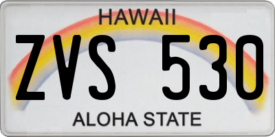 HI license plate ZVS530