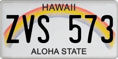 HI license plate ZVS573