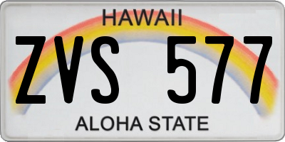HI license plate ZVS577