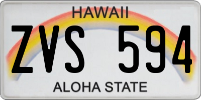 HI license plate ZVS594