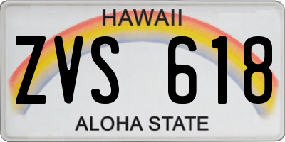 HI license plate ZVS618