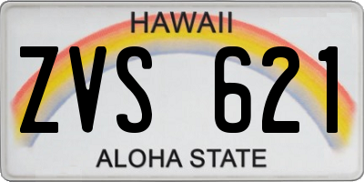 HI license plate ZVS621