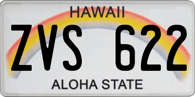 HI license plate ZVS622