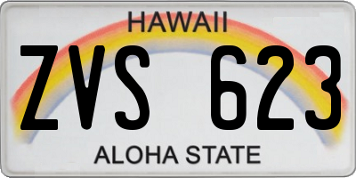 HI license plate ZVS623